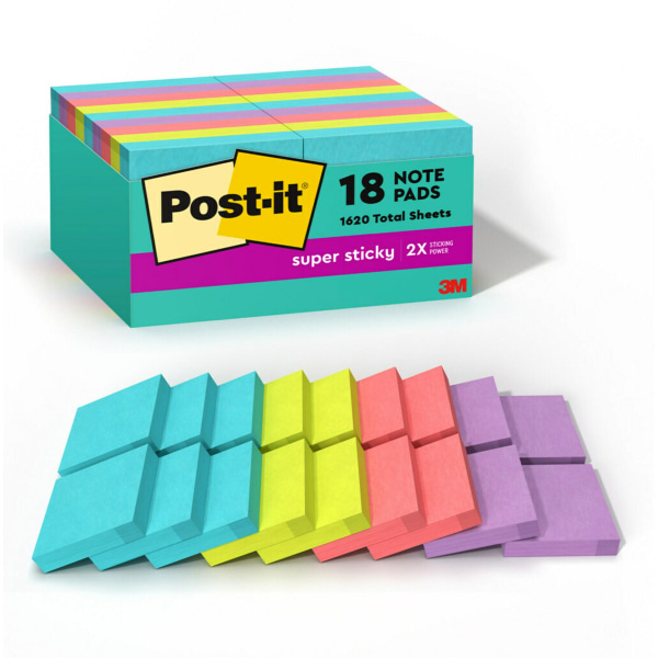 Post-it&reg; Super Sticky Notes MMM62218SSMIACP