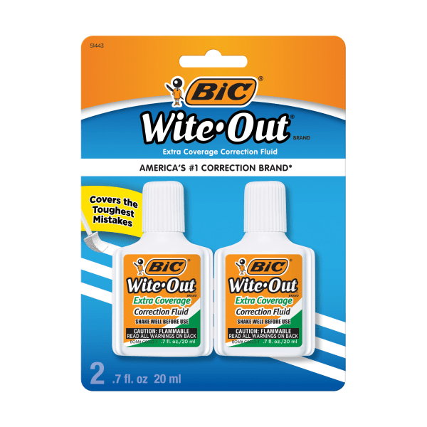 BIC Wite-Out Quick Dry Correction Fluid, 0.68 oz. - 12/Box