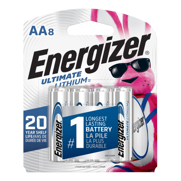 Energizer&reg; Photo Ultimate AA Lithium Batteries, Pack Of 8 EVEL91SBP8