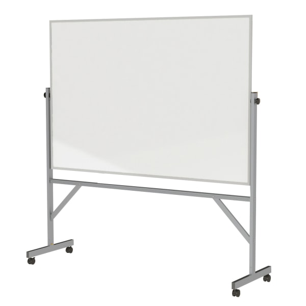 Ghent Reversible Natural Cork/Non-Magnetic Dry-Erase Whiteboard Board, 72  1/4 x 53 1/4, Silver Aluminum Frame