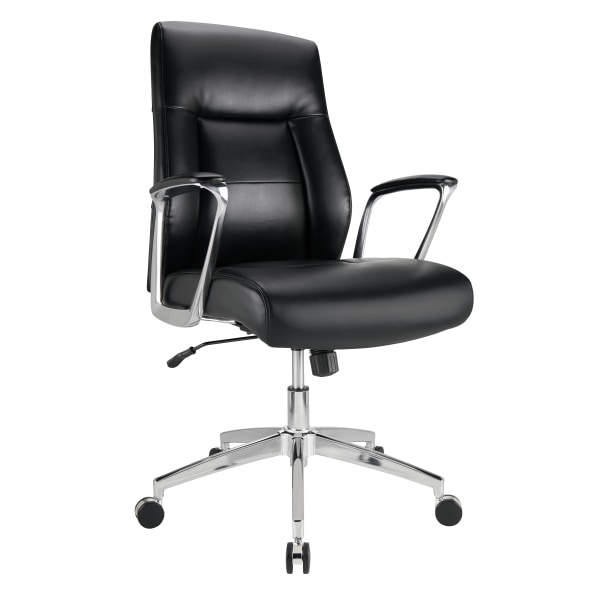 Realspace Cressfield Bonded Leather High Back Executive Chair BlackSilver  BIFMA Compliant - Office Depot