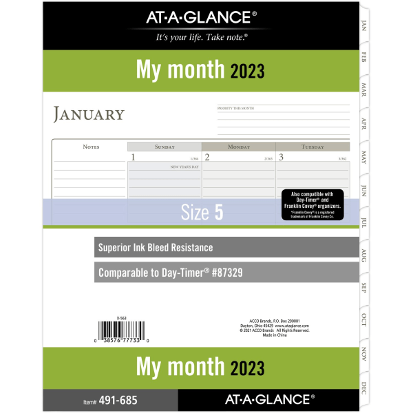 AT-A-GLANCE 2023 RY Monthly Planner Refill 7092859