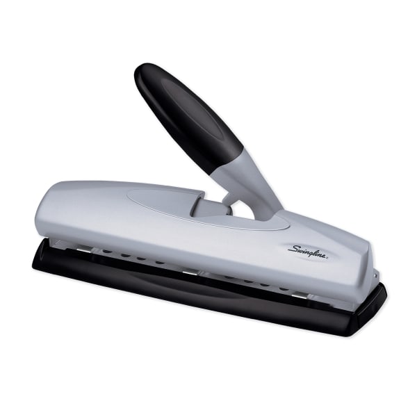 OIC Adjustable 3 Hole Punch Black - Office Depot