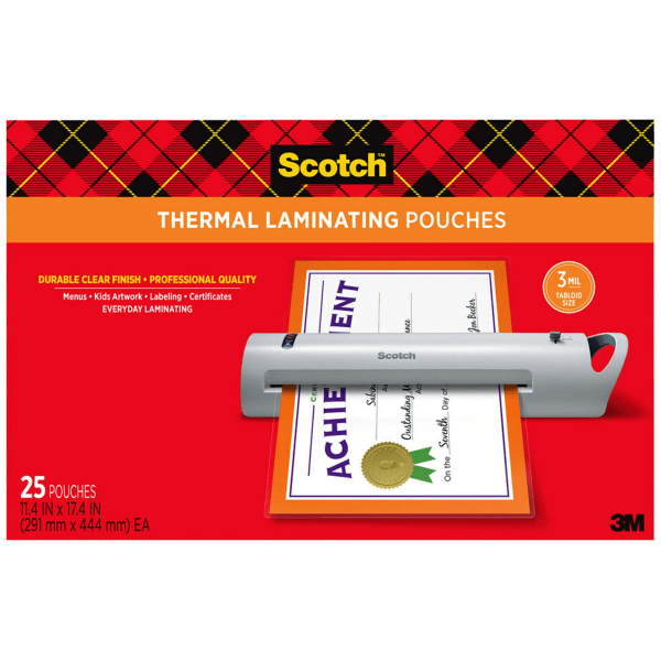 Basics Clear Thermal Laminating Plastic Paper Laminator Sheets -  11.5 x 9.0-Inch, 100-Pack, 3 mil