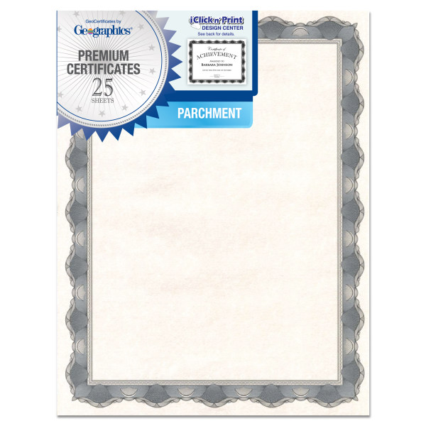 Geographics Parchment Certificates Zerbee