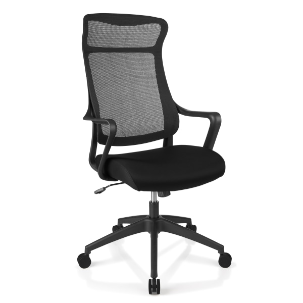 Realspace® Levari Mesh/Vegan Leather Mid-Back Task Chair, Gray