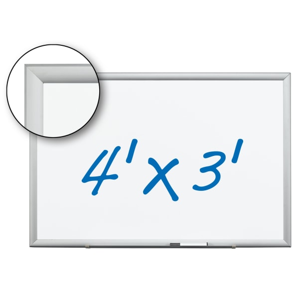 3M™ Porcelain Magnetic Dry-Erase Whiteboard, 36 x 48, Aluminum Frame With  Silver Finish - Zerbee