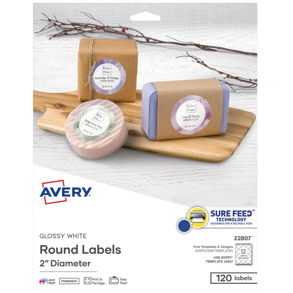 Avery® Easy Peel® TrueBlock® Print-To-The-Edge Inkjet/Laser Labels - Zerbee