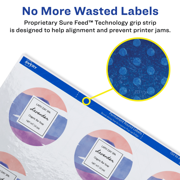 Avery® Easy Peel® TrueBlock® PrintToTheEdge Inkjet/Laser Labels