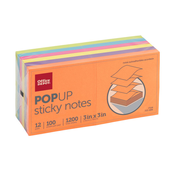 Sticky Notes 3x5, 6 Color Bright Colorful Sticky Pad, 6 Pads/Pack, 100  Sheets/Pad, Self-Sticky Note Pads