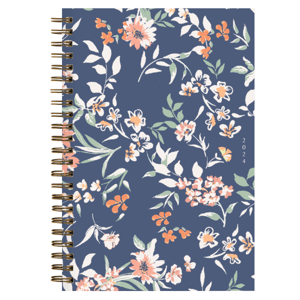 2024 Blue Sky™ Sustainability Weekly/Monthly Planning Calendar, 5" x 8",  50% Recycled, Blue, January To December 2024 , 138329 - Zerbee