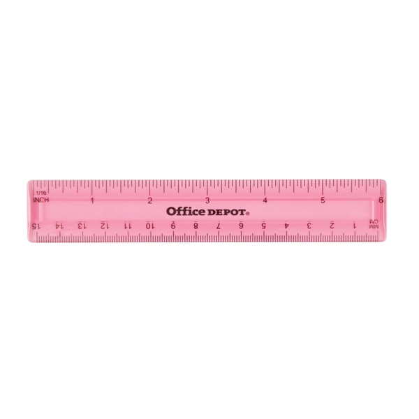 6 Inch Pink Recycled Plastic Ruler