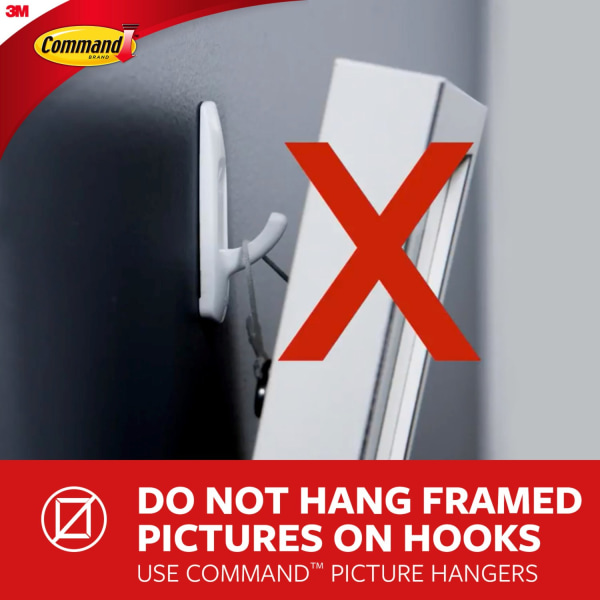 Command Small Clear Wire Hooks with Clear Strips, 3 ea (2 Pack)