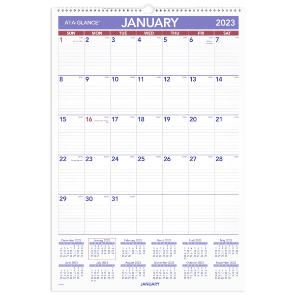 AT-A-GLANCE 2023 RY Erasable Monthly Wall Calendar 7328416