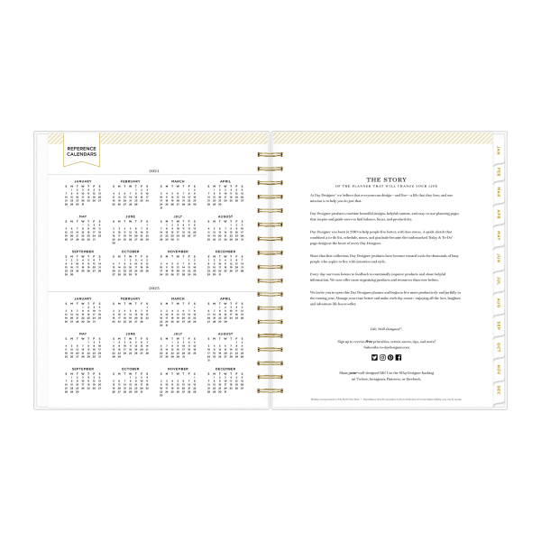 2024 Day Designer Daily/Monthly Planning Calendar, 8 x 10, Navy Stripe  Frosted, January To December 2024 , 142098 - Zerbee