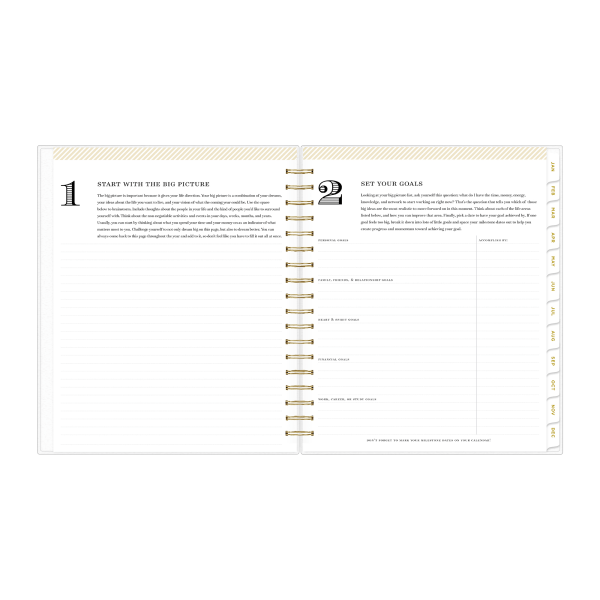 2024 Day Designer Daily/Monthly Planning Calendar, 8 x 10, Petals  Frosted, January To December