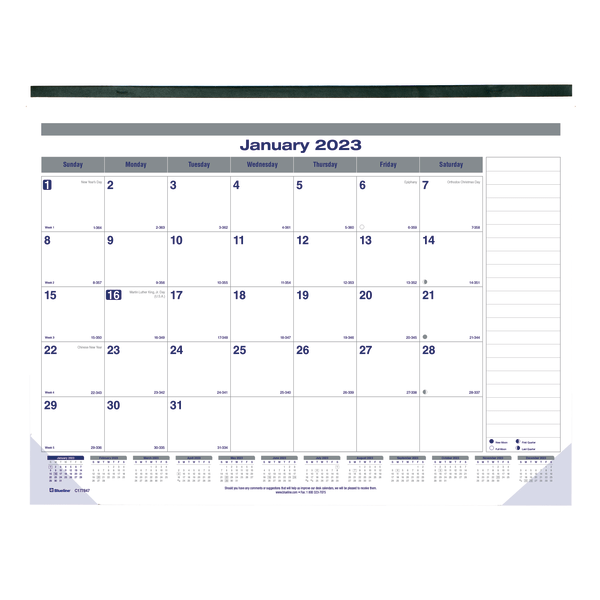Blueline&reg; Monthly Desk Pad Calendar 7357281