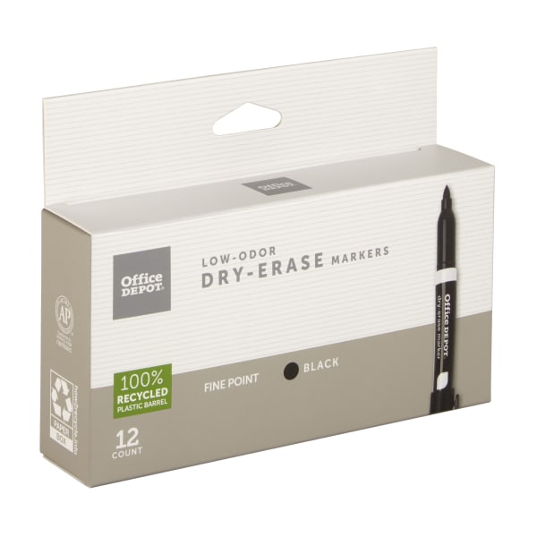 EXPO Low Odor Dry Erase Markers Bullet Point Black Pack Of 12