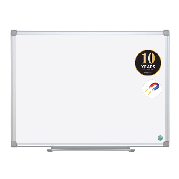MasterVision® Platinum PureWhite™ Porcelain Magnetic Mobile Dry-Erase Whiteboard  Easel, 29 x 41 Metal Frame With Black/Gray Finish - Zerbee