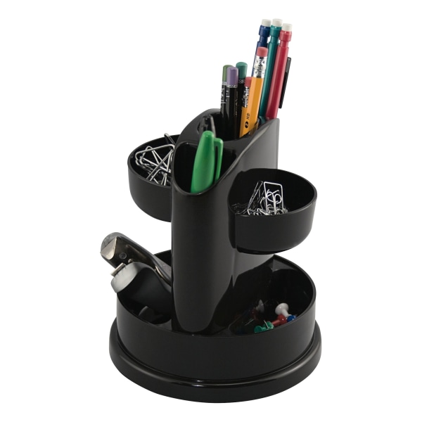 Mesh Angled Desk Organizer, Black - Zerbee