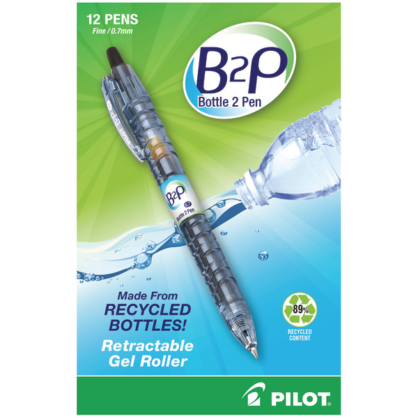 Pilot Pen B2P Bottle-2-Pen Recycled Gel Retractable Black Ink 31600