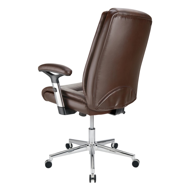 Realspace® Densey Bonded Leather Mid-Back Manager's Chair, Brown