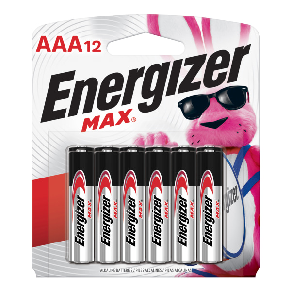 Energizer&reg; Max&reg; AAA Alkaline Batteries, Pack Of 12 EVEE92BP12