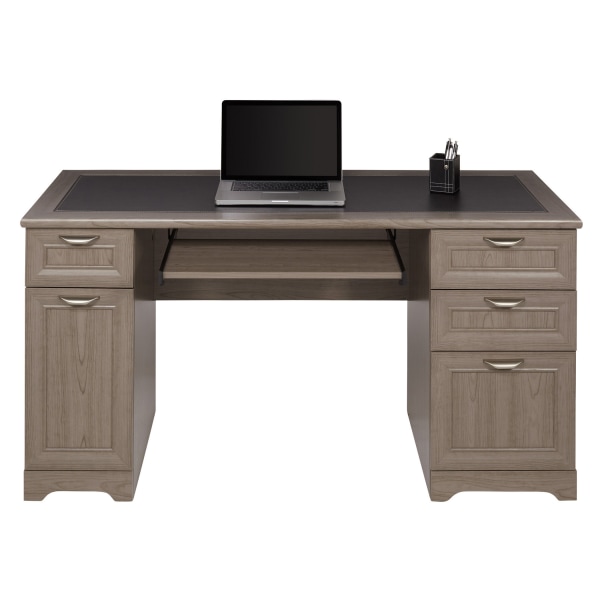Realspace Magellan Managers Desk, Gray - 4 Drawers - 2 Pedestals - 30" Height x 58.75" Width x 23.25" Depth - Gray - Laminate, Wood 751724