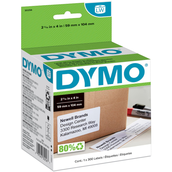 DYMO&reg; White LabelWriter&reg; Shipping Labels DYM30256