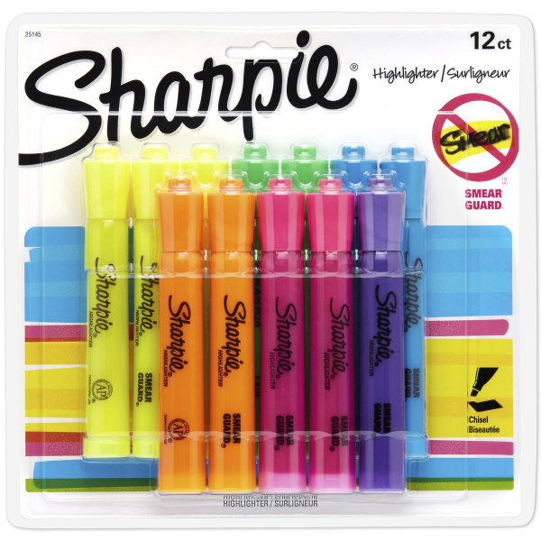 4 Colored Highlighters 1 Pack Sharpie Accent Tank-Style Highlighters 