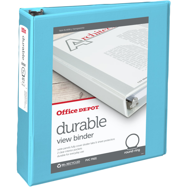 Office Depot&reg; Brand 49% Recycled Durable View Round-Ring Binders 7564939
