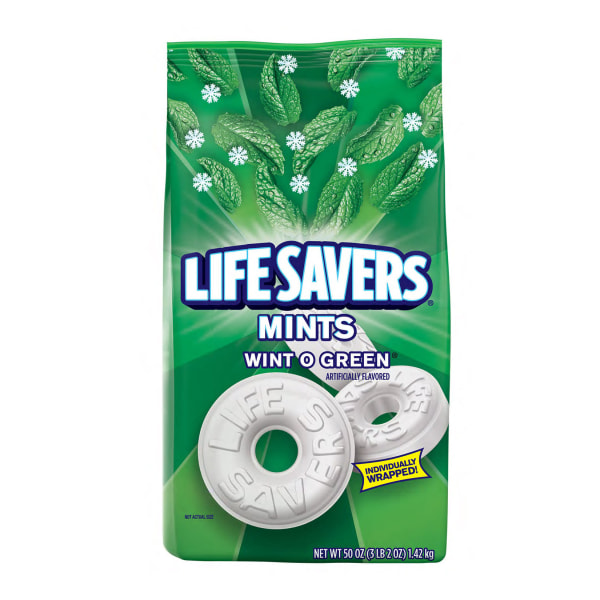 Wrigley's&reg; Life Savers&reg;, Wint-O-Green Mints, 50-Oz Bag MRS21524