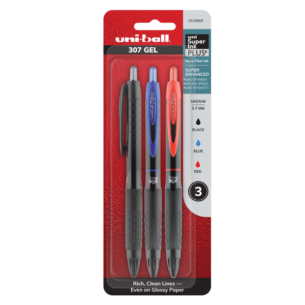 Sharpie S Gel Pens Medium Point 0.7 mm Black Barrel Black Ink Pack