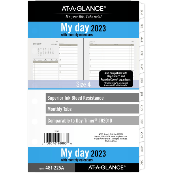 AT-A-GLANCE 2023 RY Daily Monthly Planner Two Page Per Day Refill 7598703