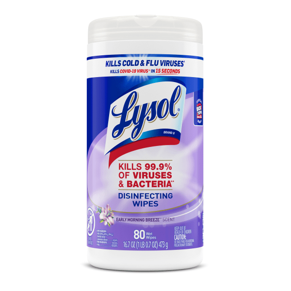 Disinfecting Wipes, Early Morning Breeze, 7 x 8, 80/Canister, Sold as 1 Each