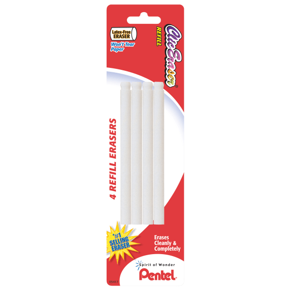 Pentel® Clic Eraser™ Refills, 3 1/2, White, Pack Of 4 - Zerbee