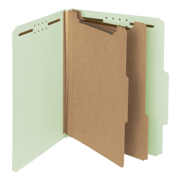 Smead® Pressboard Classification Folders, 3 Dividers, Letter Size, 100
