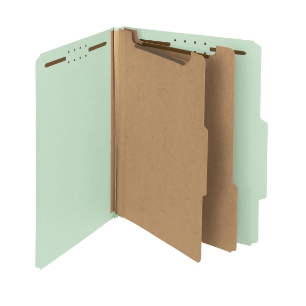 Smead® Pressboard Classification Folders, 3 Dividers, Letter Size, 100