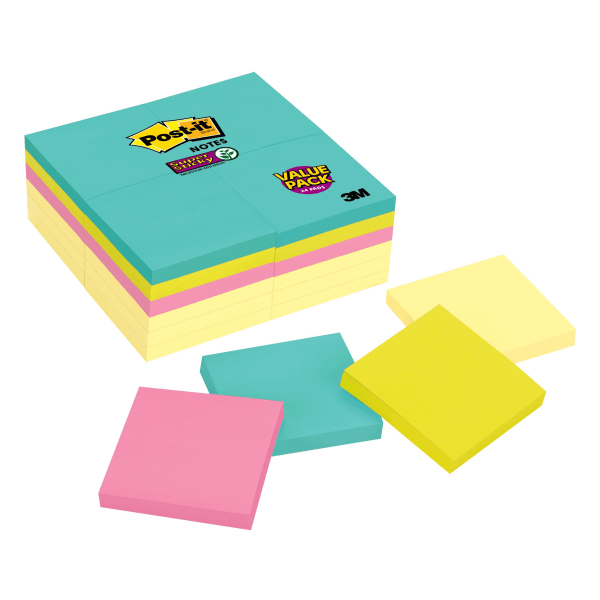 Post-it Super Sticky Notes, 4 x 4, Supernova Neons Collection, Lined, 90  Sheet/Pad, 6 Pads/Pack (6