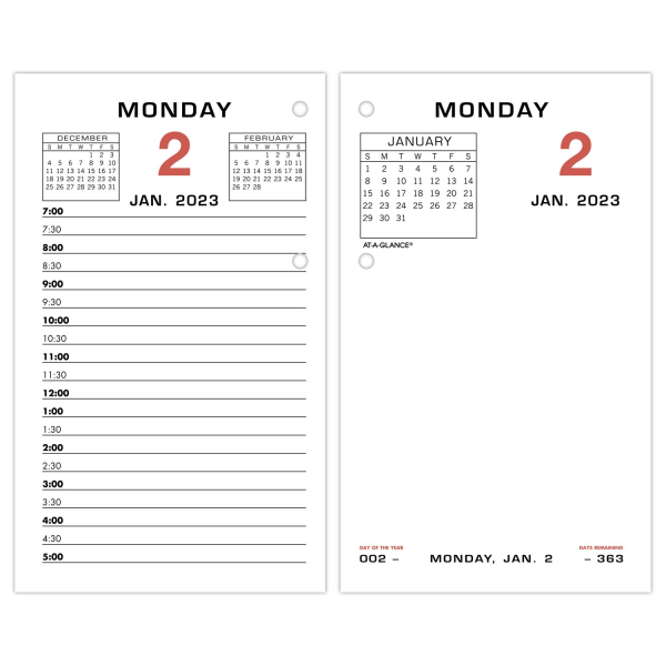 AT-A-GLANCE 2023 RY Daily Loose-Leaf Desk Calendar Refill, Standard, 3 1/2 at-a-glance-2023-ry-daily-loose-leaf-desk-calendar-refill-standard-3-1-2-x-6-zerbee