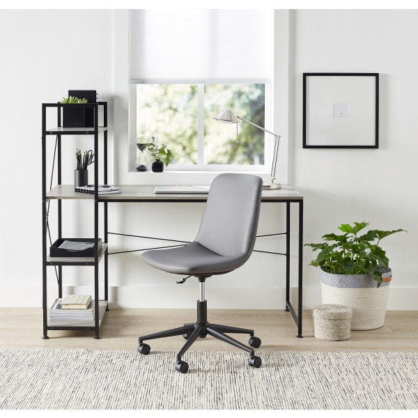 Realspace Bexler 42 W Computer Desk With Mobile Cart GrayBlack