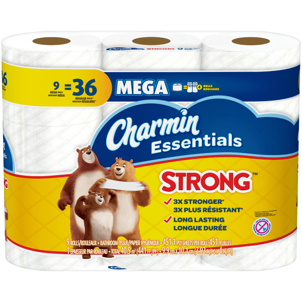 Charmin Essentials Soft Bathroom Tissue, Mega, 2-Ply