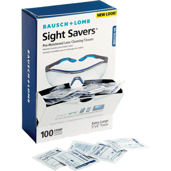 Sight Savers Pre-Moistened Anti-Fog Tissues with Silicone, 8 x 5, 100/Box Sight Savers Pre-Moistened Anti-Fog Tissues with Silicone, 8 x 5, 100/Box