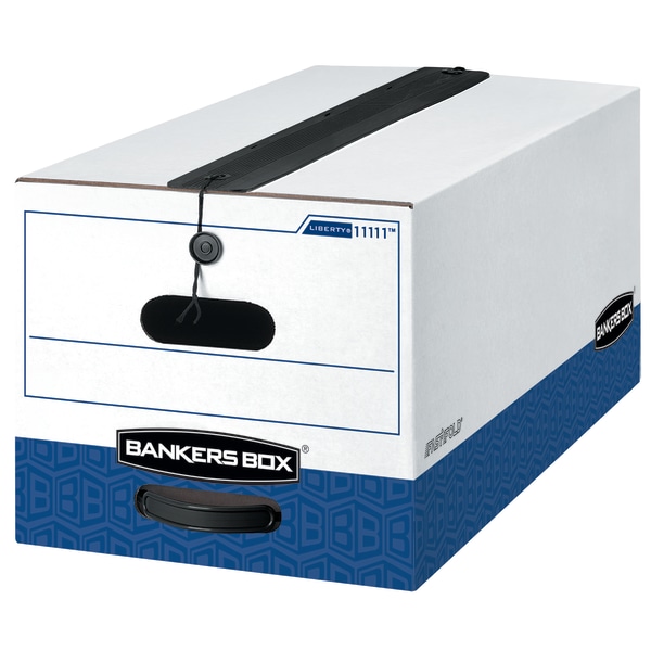 Bankers Box&reg; Liberty&reg; Plus Heavy-Duty Storage Boxes With String &amp; Button Closures And Built-In Handles FEL11111