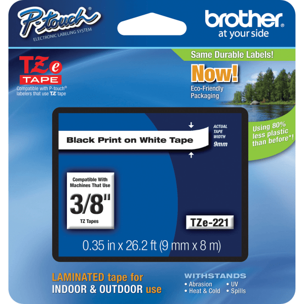 Brother TZ AF131 Acid Free Black On Clear Labeling Tape Clear 0.5