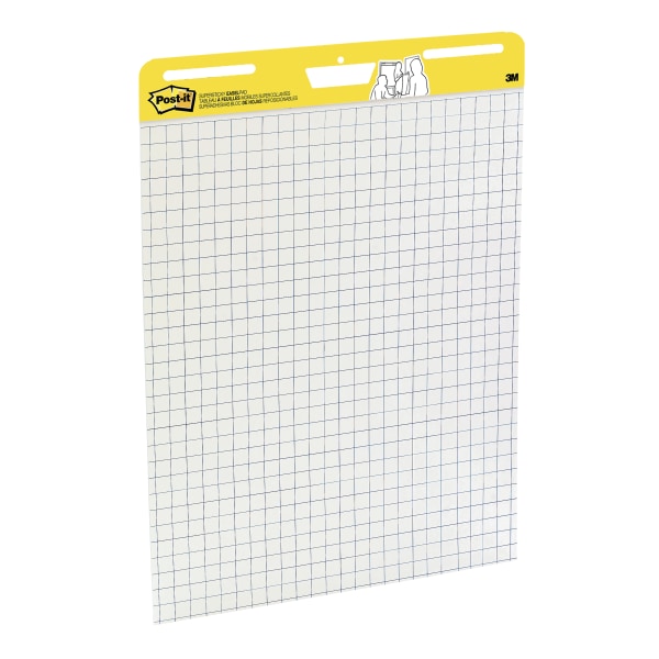 Post-it Super Sticky Easel Pad, With 1 Grid Lines, 25 x 30, White, Pad  Of 30 Sheets