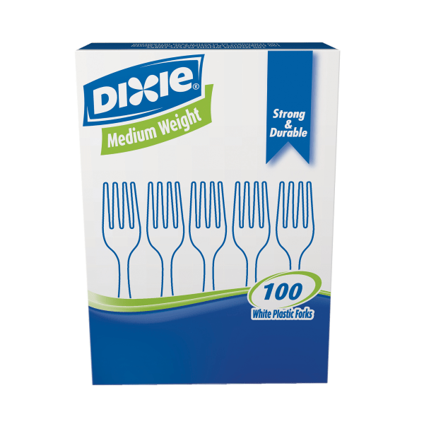 Dixie Heavyweight Plastic Forks, Clear, Pack of 1000