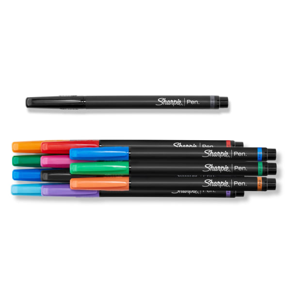Sharpie® Pens, Fine Point, 0.4 mm, Black Barrels, Assorted Ink Colors, Pack  Of 12 - Zerbee