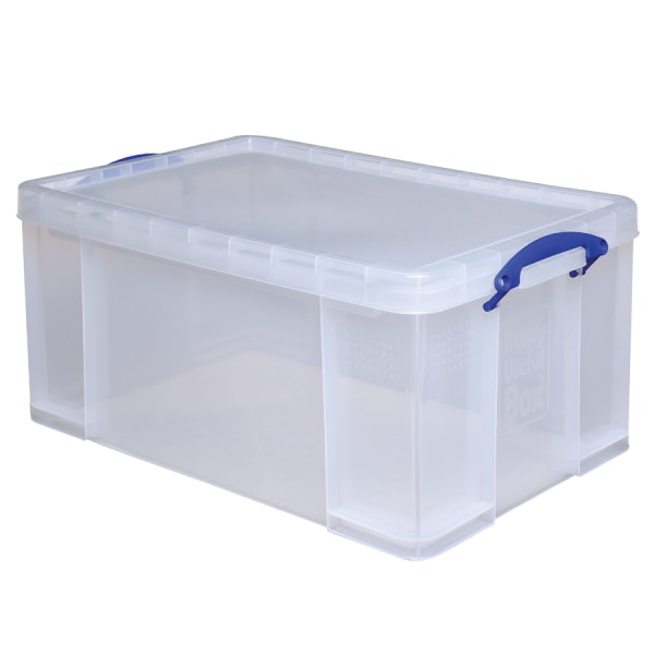 PACK OF 4-30 LITRE STACKABLE RECYCLING CLEAR BASE COLOUR CODED PLASTIC BINS 