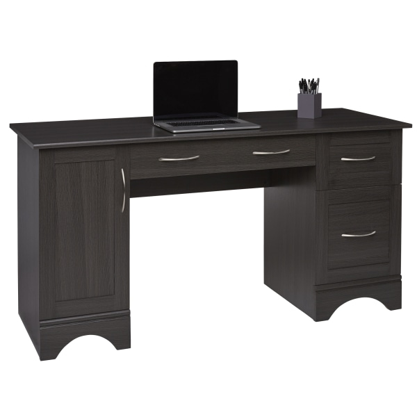 Realspace Bexler 42 W Computer Desk With Mobile Cart GrayBlack - Office  Depot